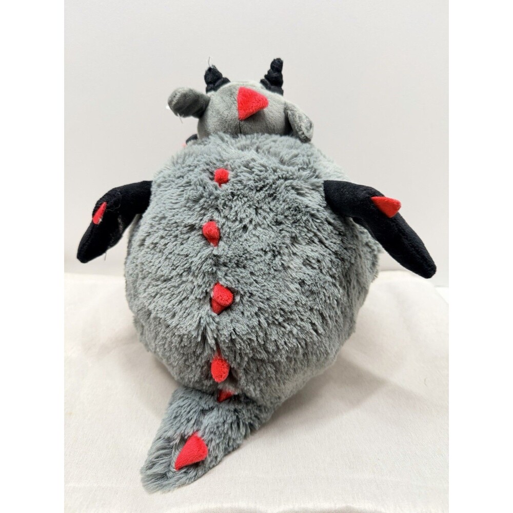Squishable Gray, Black & Red Dragon Plush 10” Soft Stuffed Animal Toy Sewn Eyes - Picture 3 of 12